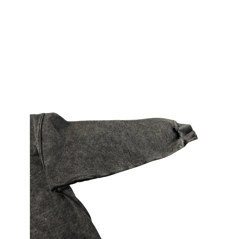Die Authentic Distressed Die Washed Gray embroided Hoodie Sweatshirt L SKU 9333 - Picture 6 of 15